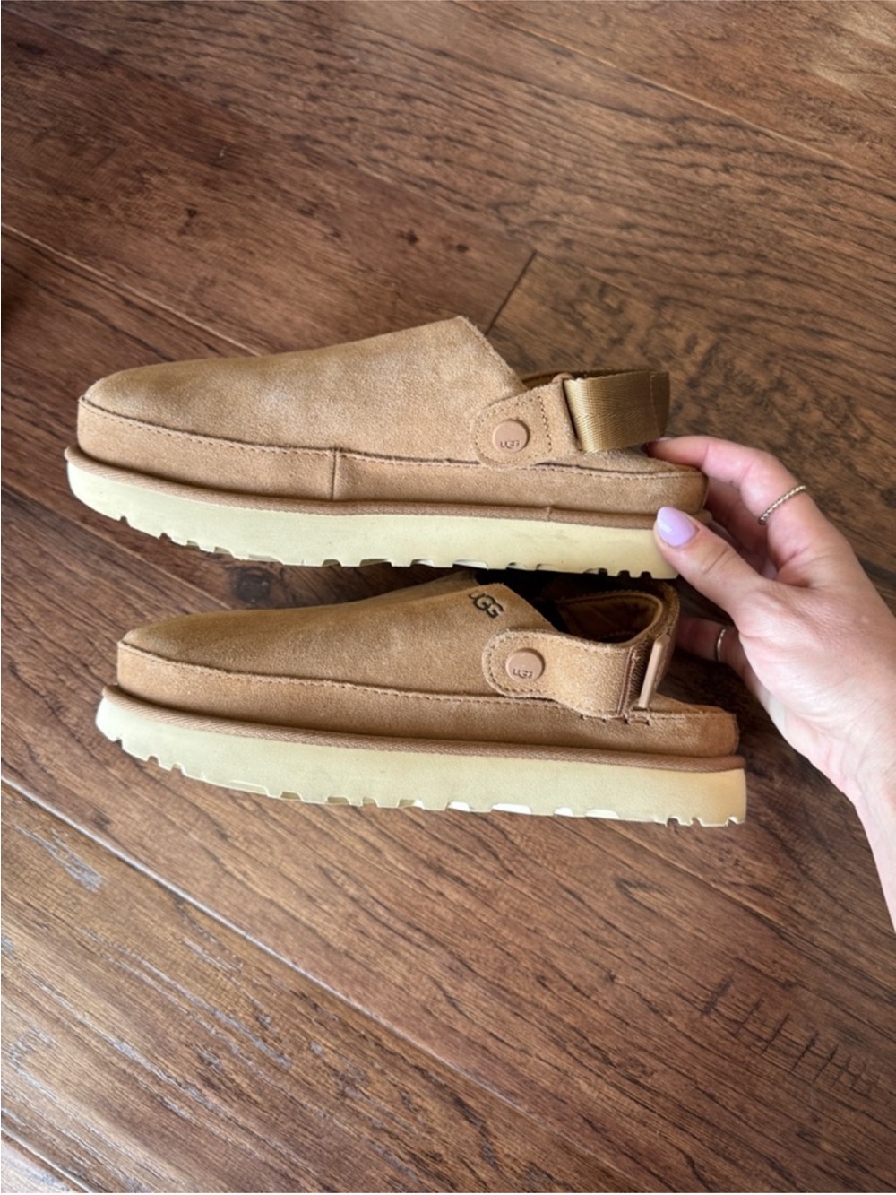 UGG Chestnut Suede Backstrap Clogs - Picture 3 of 4